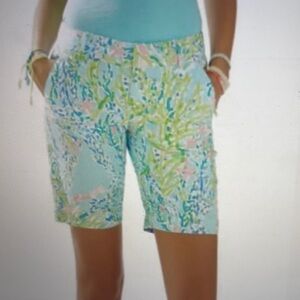 Lilly Pulitzer Blue and Green Printed Bermudas